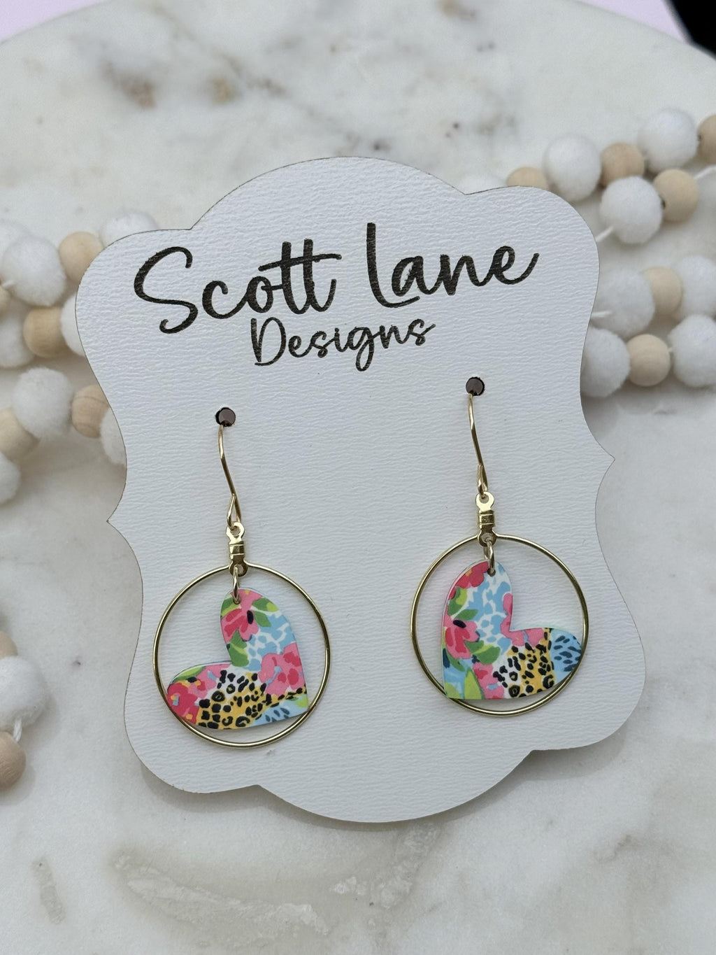 Preppy Cheetah Valentine's Day Earrings