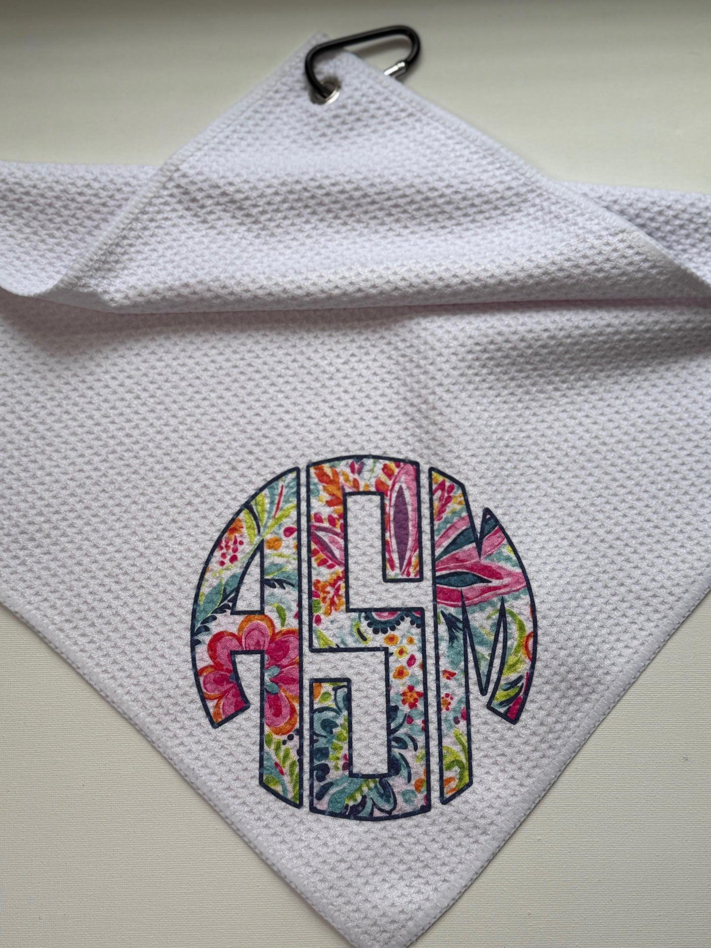 Personalized Circle Monogram Golf Towel