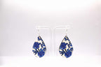 Blue Floral Teardrop Earrings
