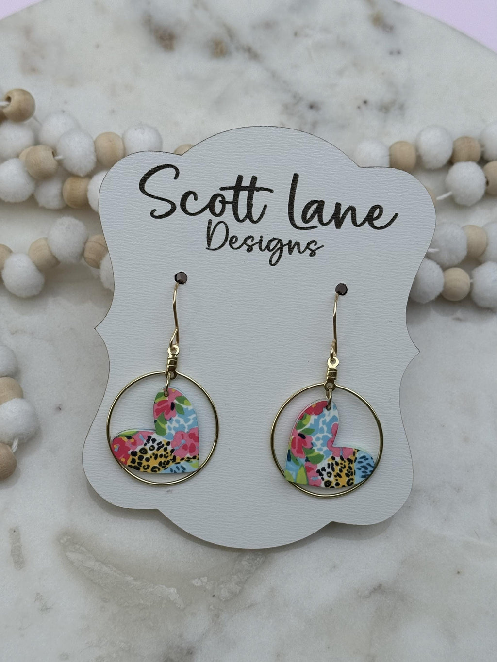 Preppy Cheetah Valentine's Day Earrings