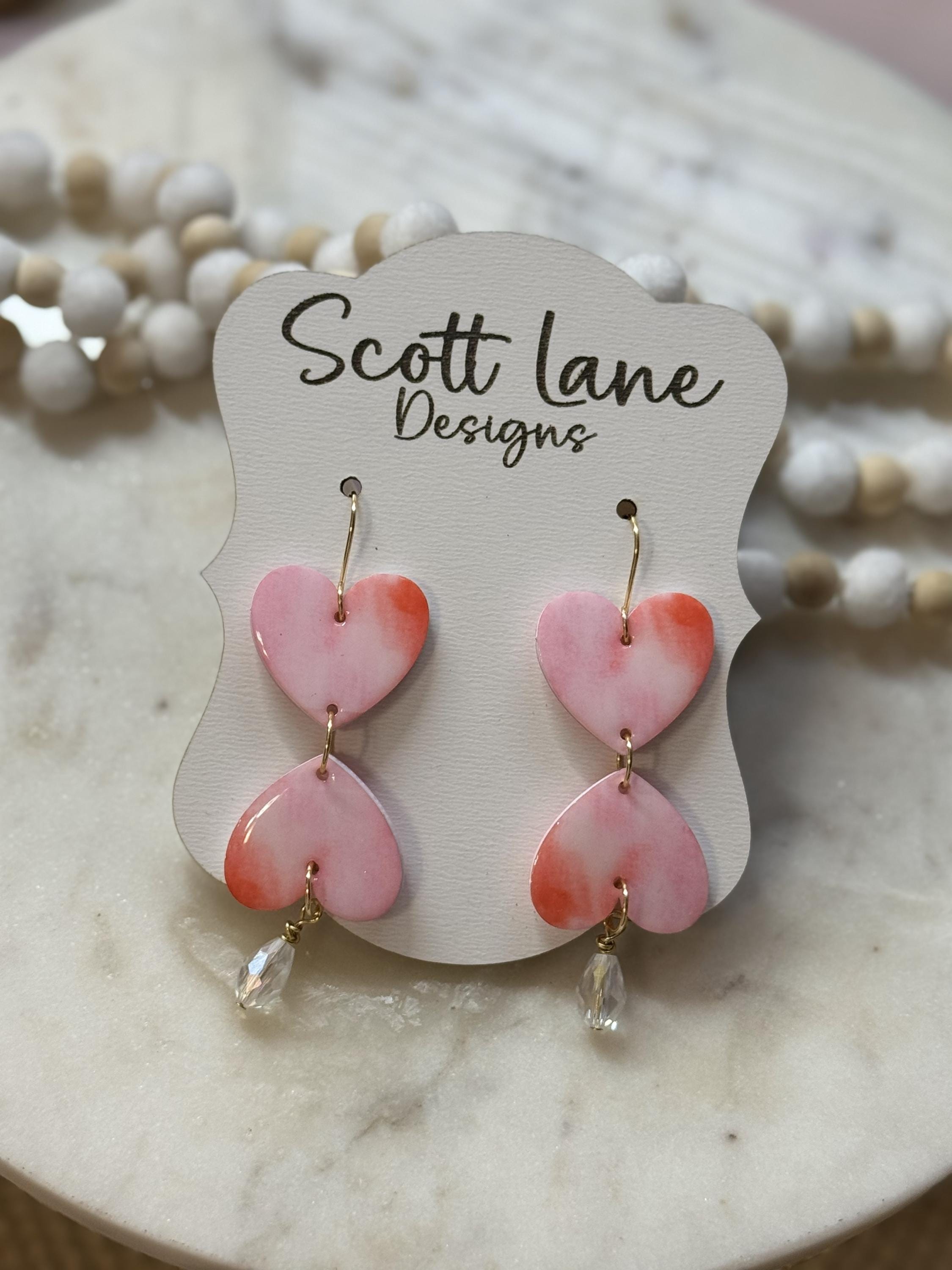Pink Heart Drop Valentine's Day Earrings