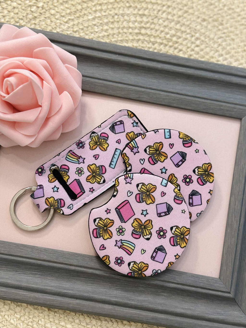 Preppy Teacher Car Coaster Set