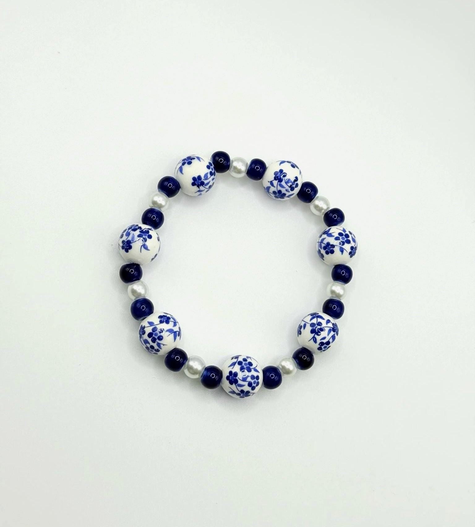 Blue Cottage Core  Porcelain Bracelet