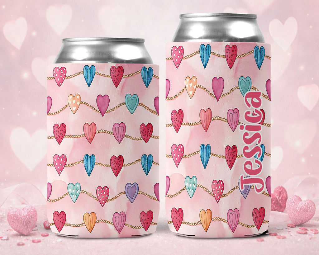 Personalized Sting of Hearts Can Cooler