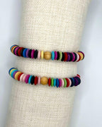 Multicolor Bone Disc Bracelet