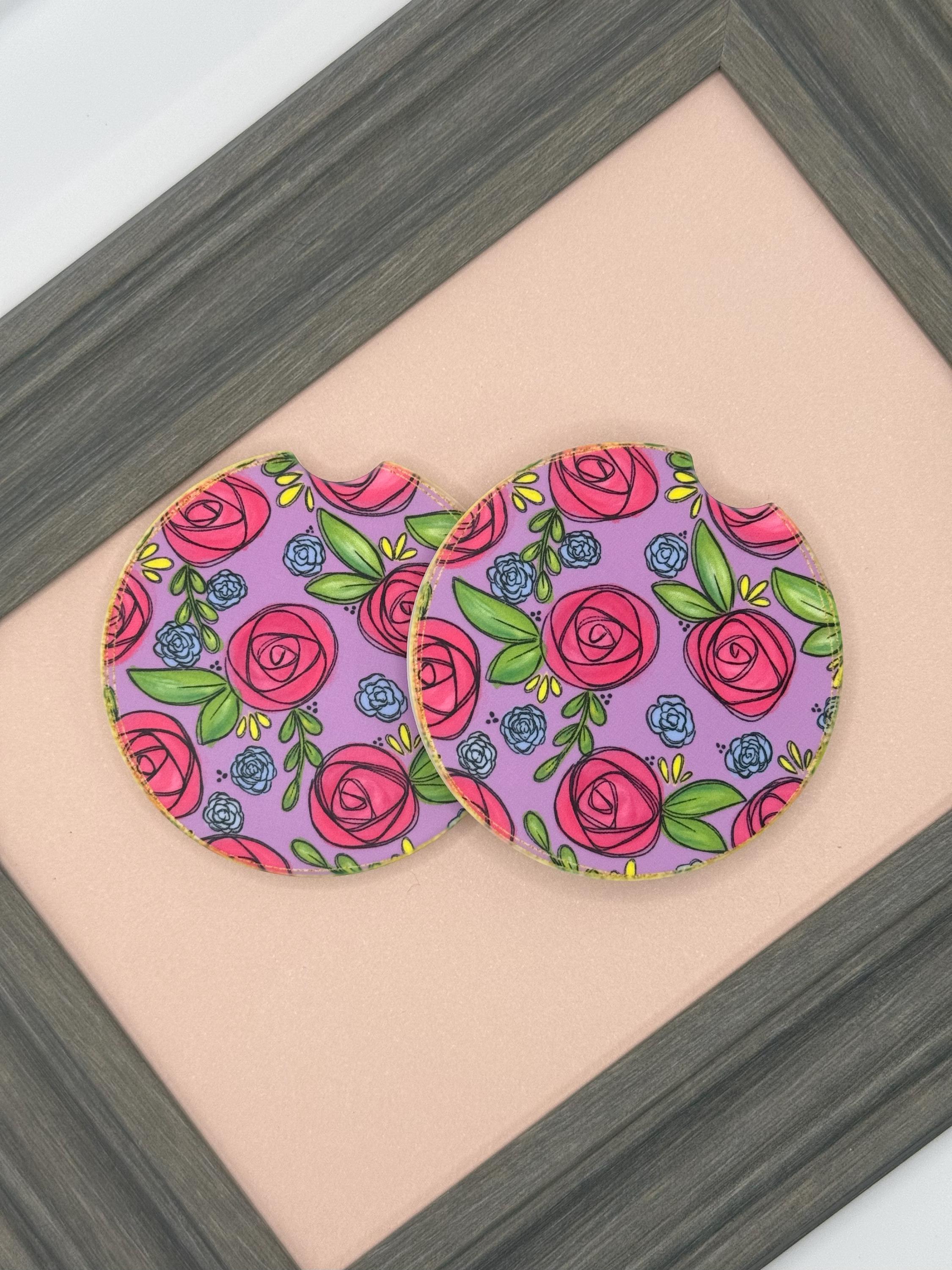 Floral Car Coasters
