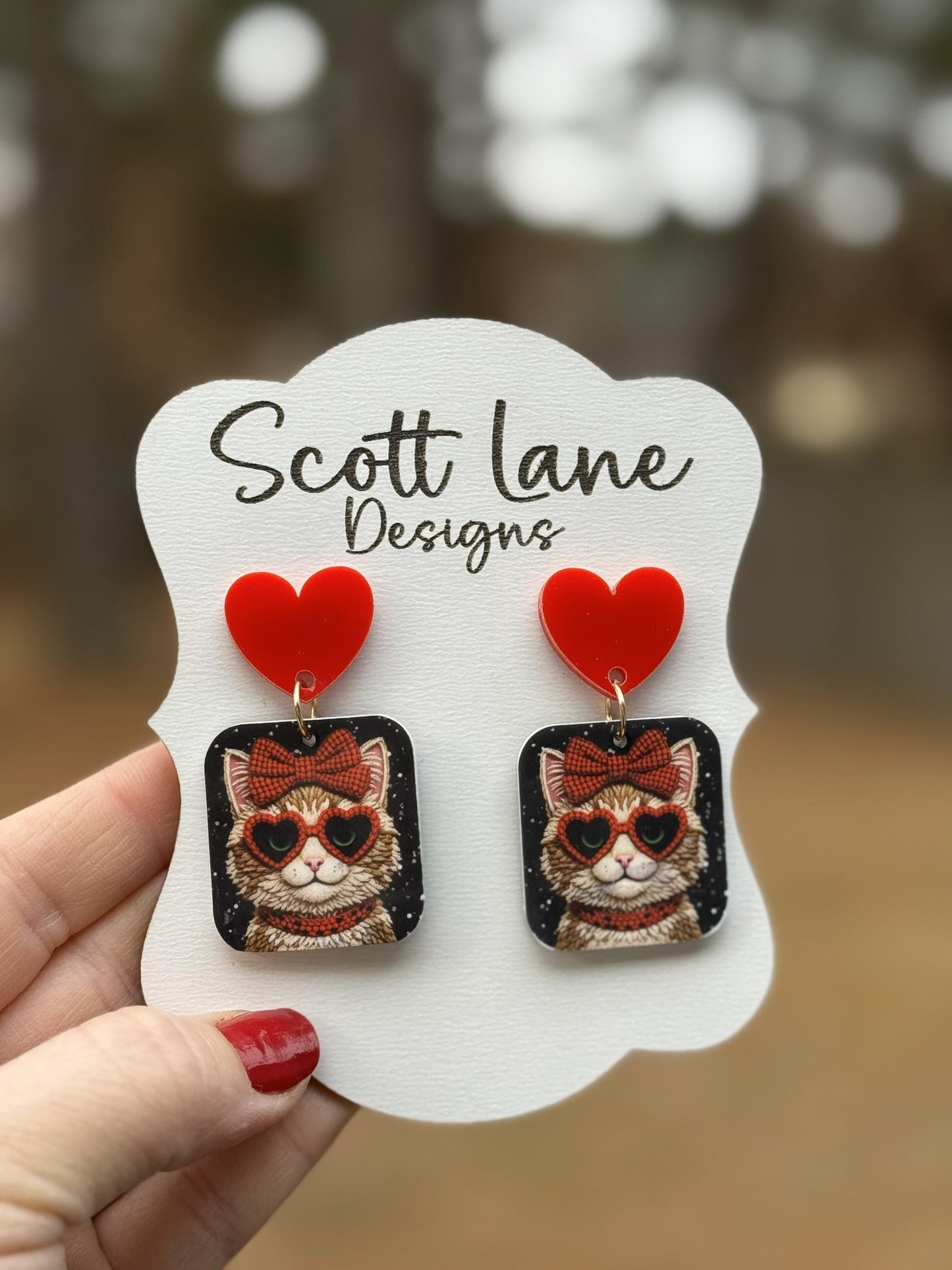 Cool Kitty Valentine's Day Hearts Earrings2