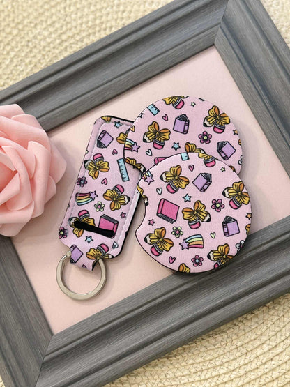 Preppy Teacher Car Coaster Set