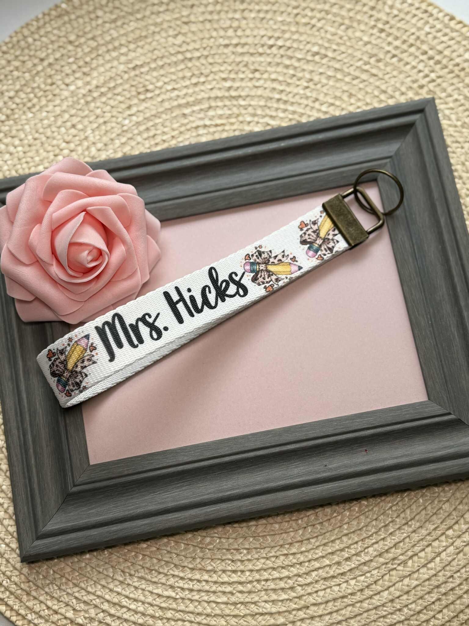 Personalized Teacher Key Fob Wristlet