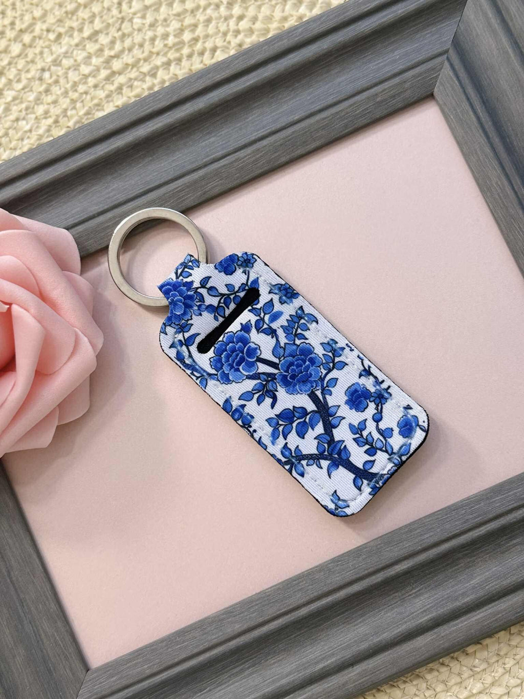 Chinoiserie Lip Balm Keychain Holder