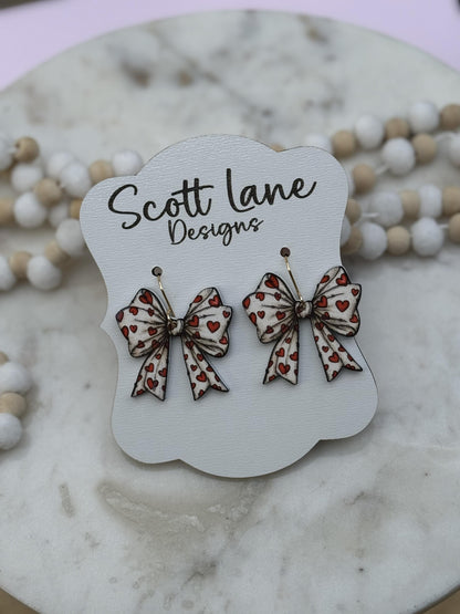 Valentine's Day Bow Hearts Earrings