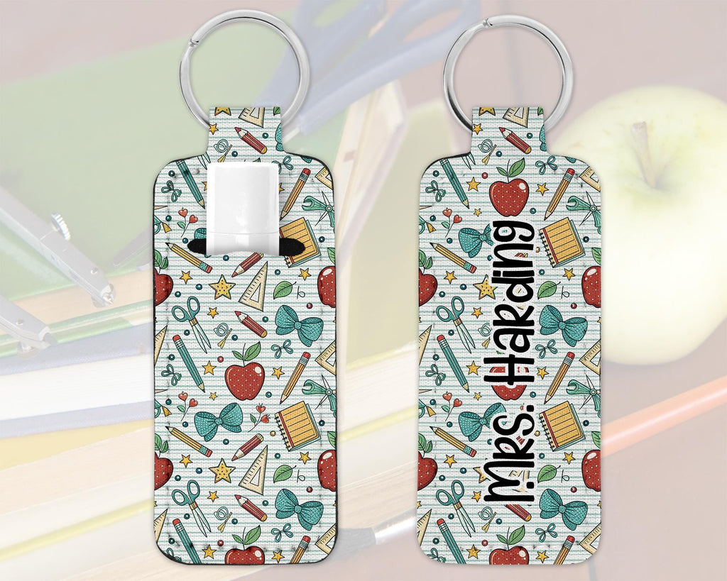 Personalized Teacher Lip Balm Holder Keychain