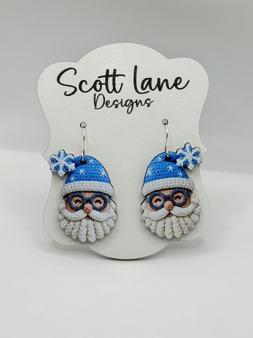 Crochet Santa Christmas Earrings
