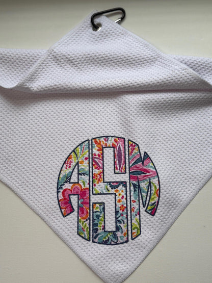 Personalized Preppy Monogram Golf Towel