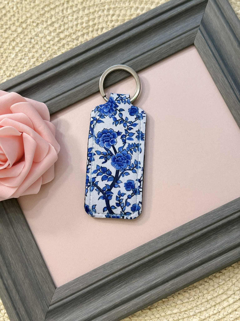 Chinoiserie Lip Balm Keychain Holder