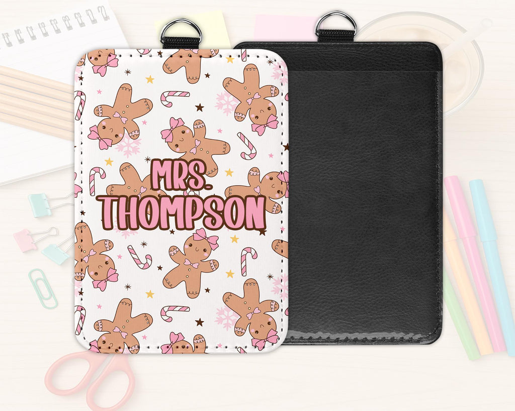 Gingerbread Girl Personalized Teacher ID Badge Holder