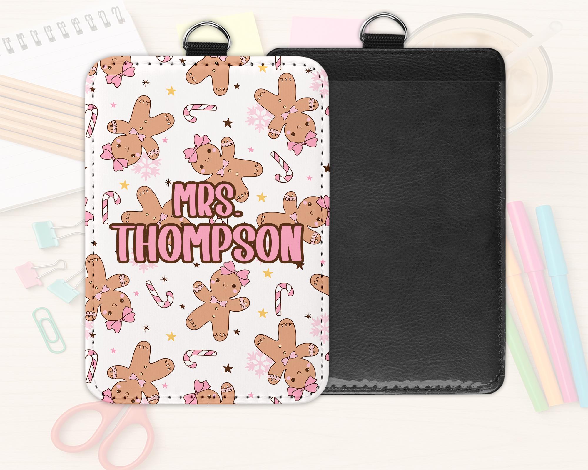 Gingerbread Girl Personalized Teacher ID Badge Holder