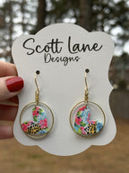 Preppy Cheetah Valentine's Day Earrings