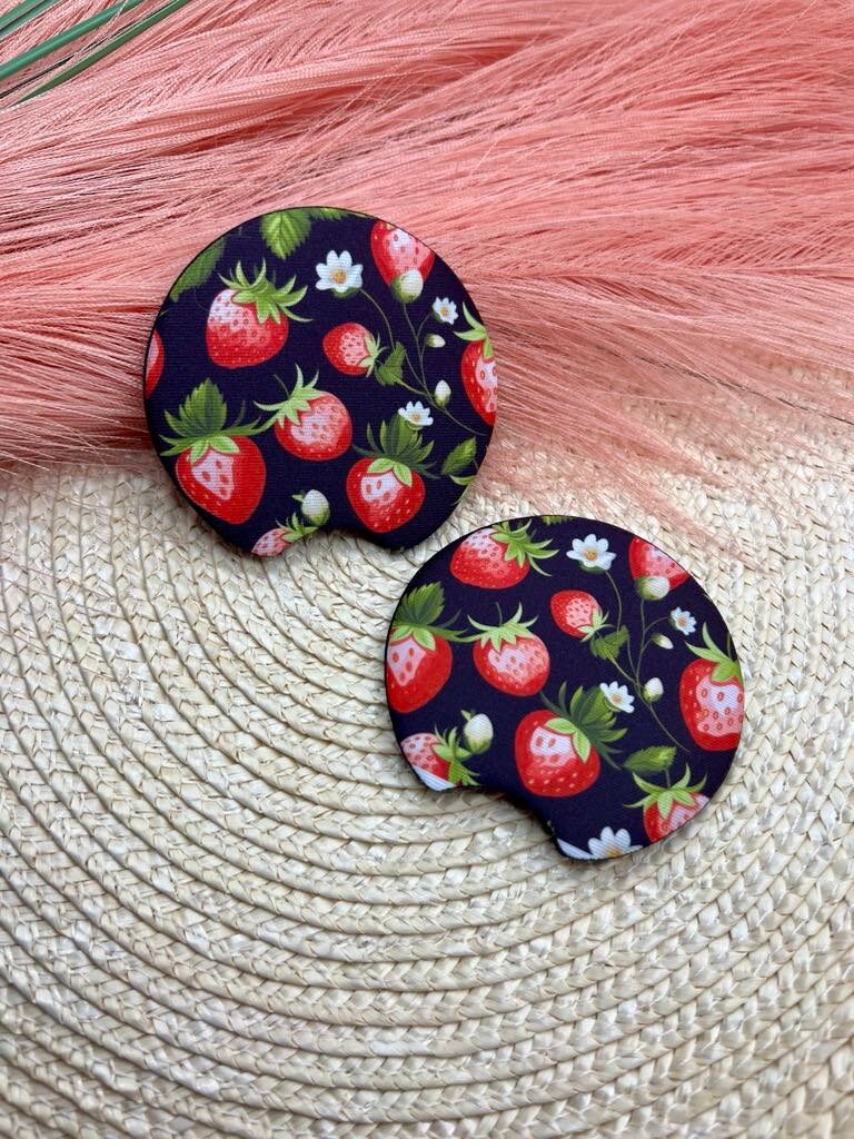 Strawberry Car Coaster Set