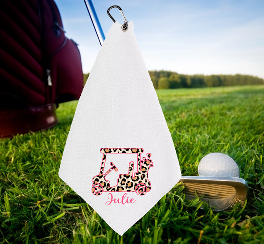 Personalized Leopard Print Golf Towel