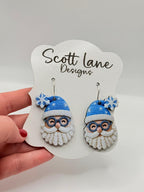 Crochet Santa Christmas Earrings