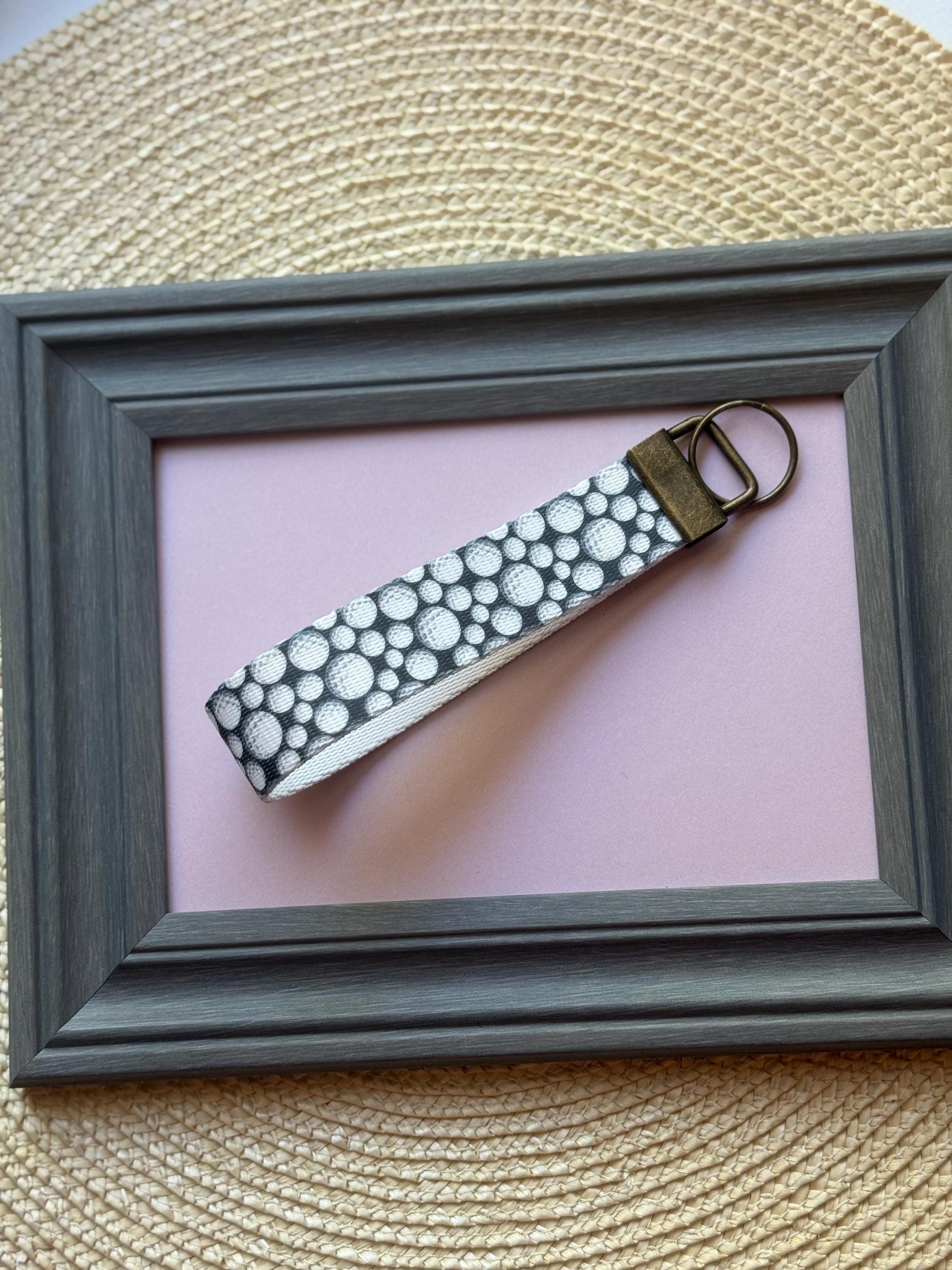Golf Ball Wristlet Keychain: Sublimated Golfer Key Fob
