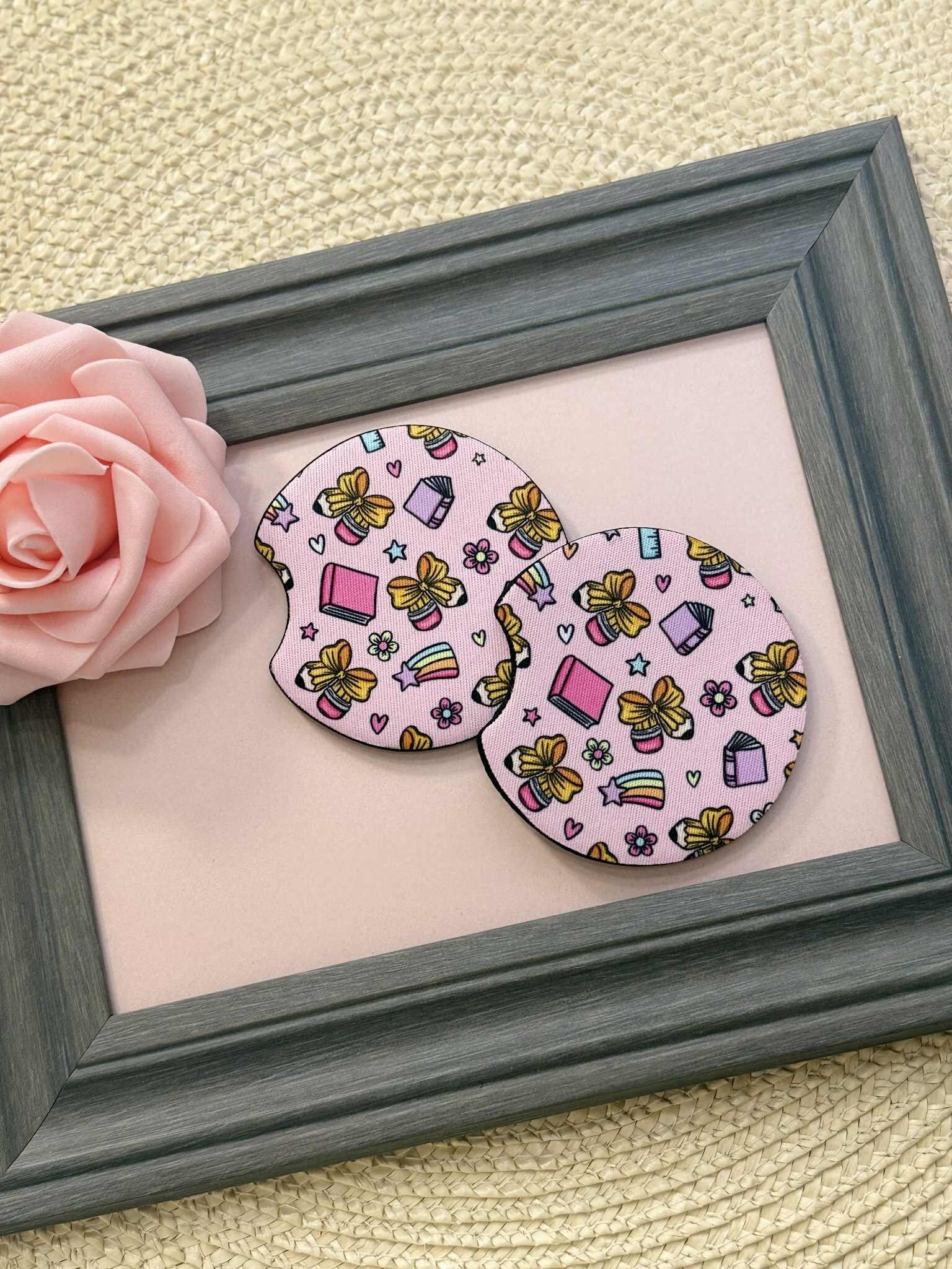 Preppy Teacher Car Coaster Set