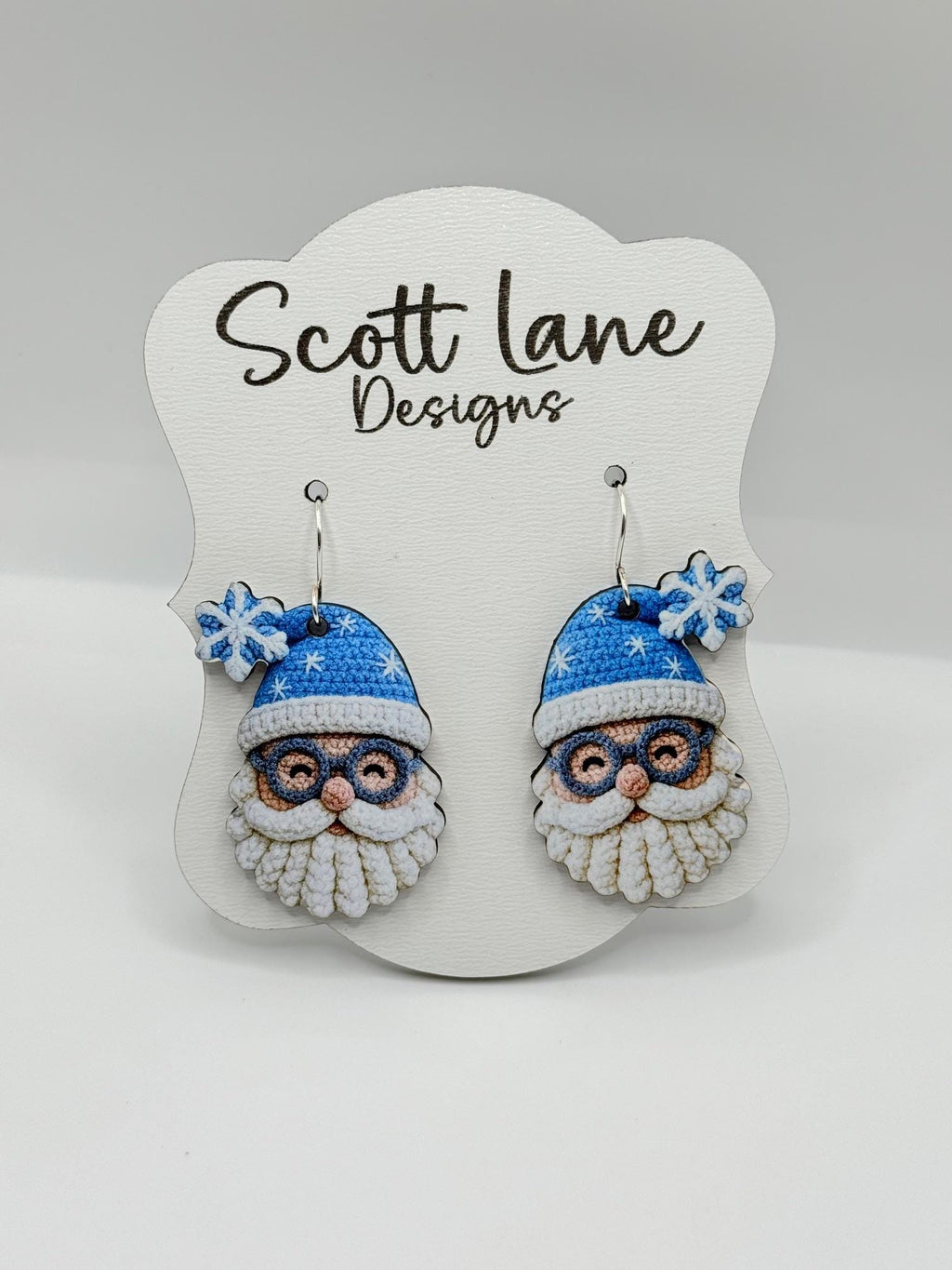 Crochet Santa Christmas Earrings