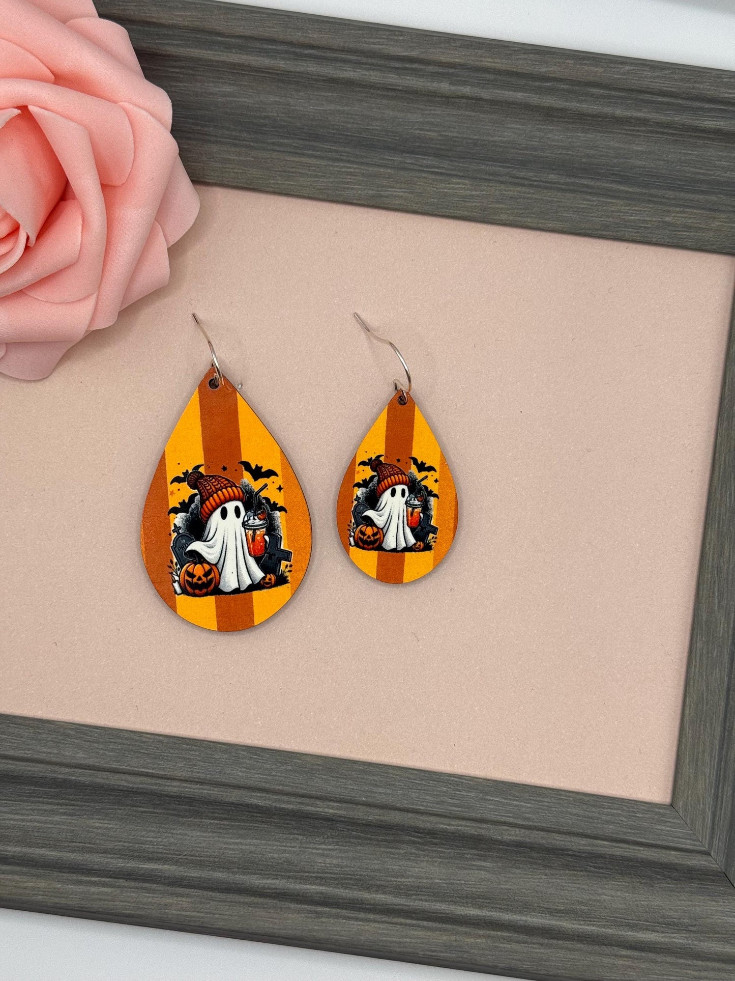 Ghost Teardrop Dangle Earrings