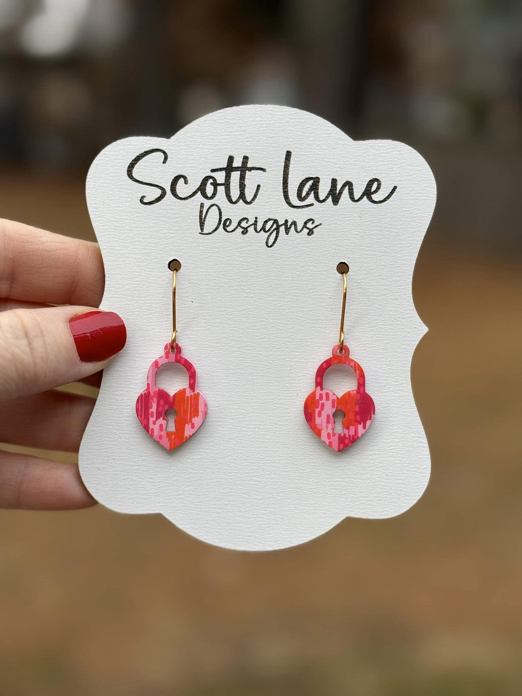 Preppy Heart Lock Earrings