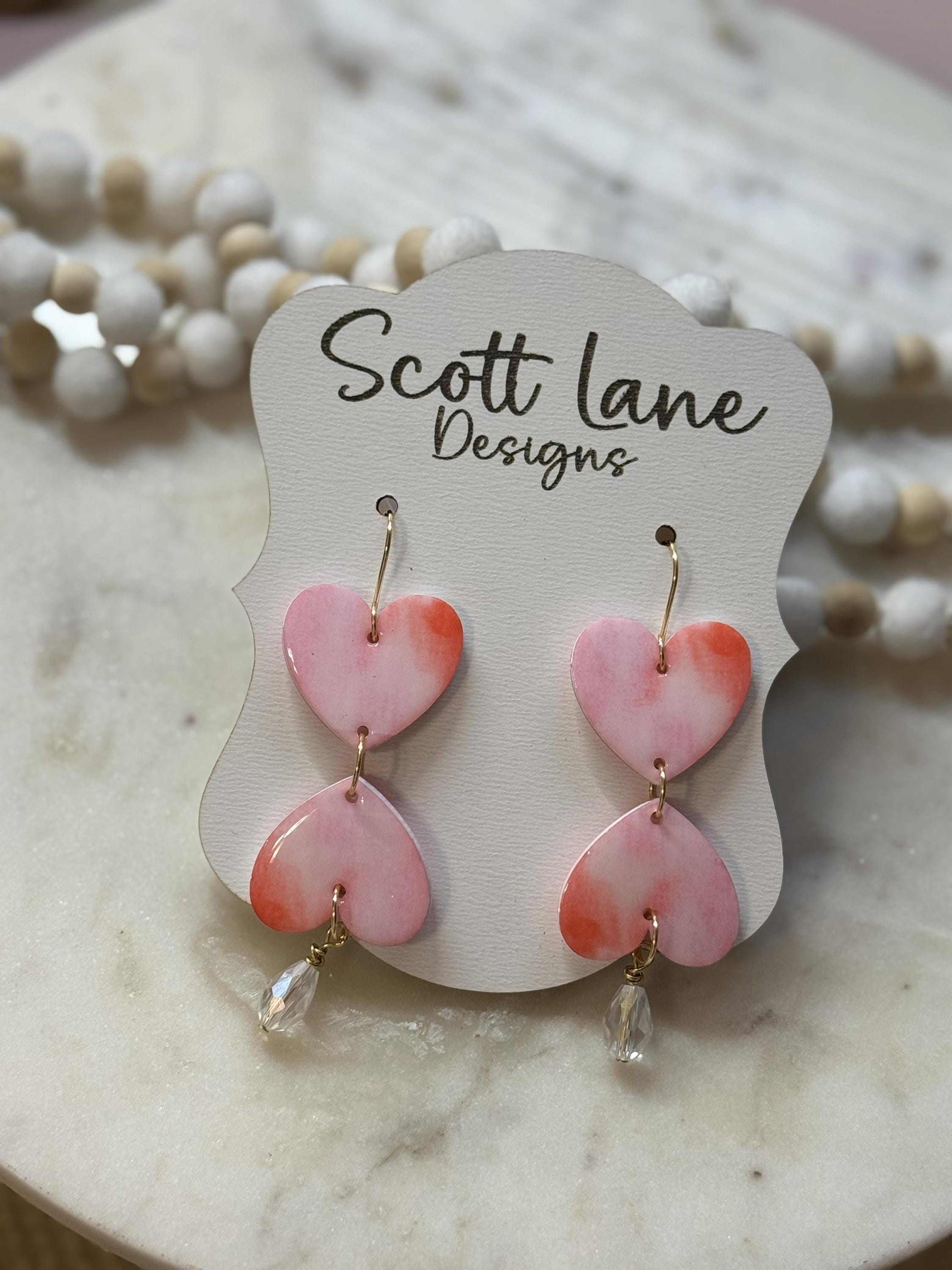Pink Heart Drop Valentine's Day Earrings