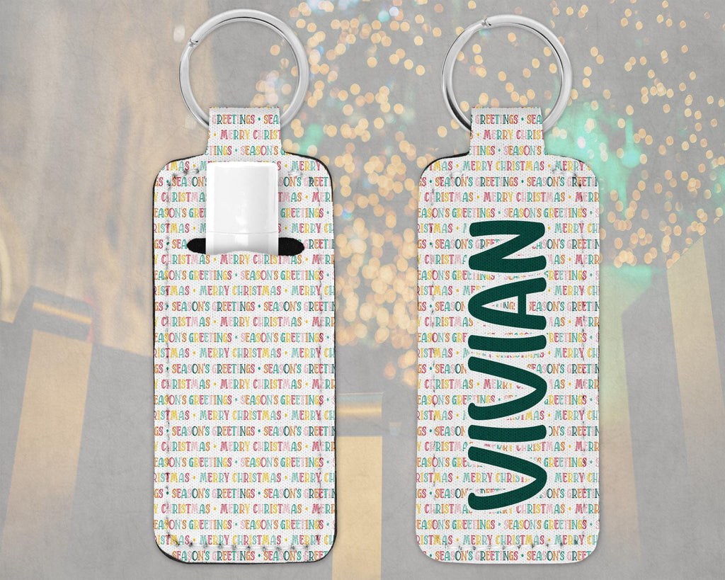 Personalized Christmas Lip Balm Keychain