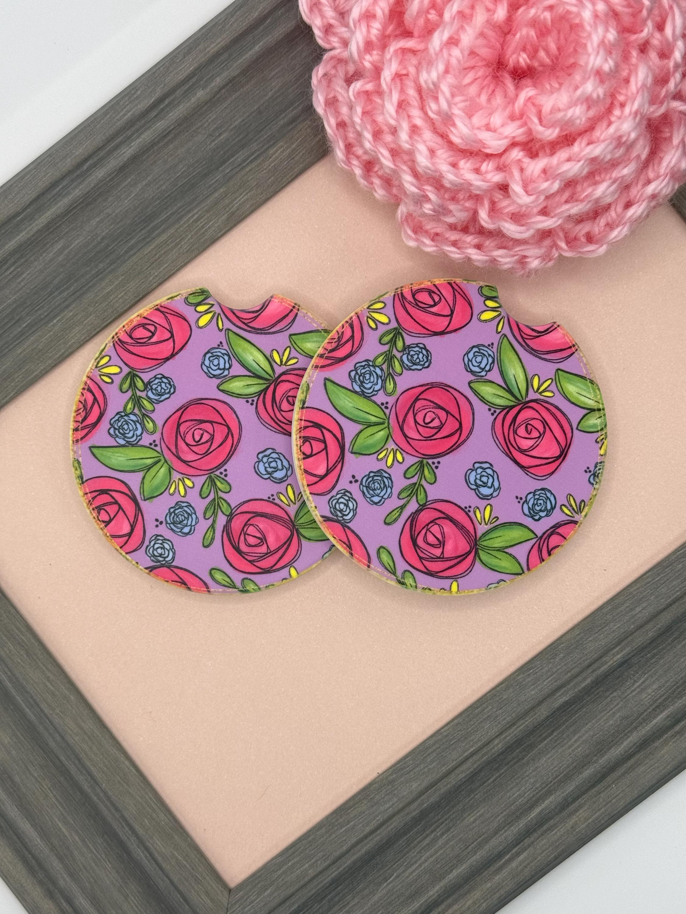 Floral Car Coasters