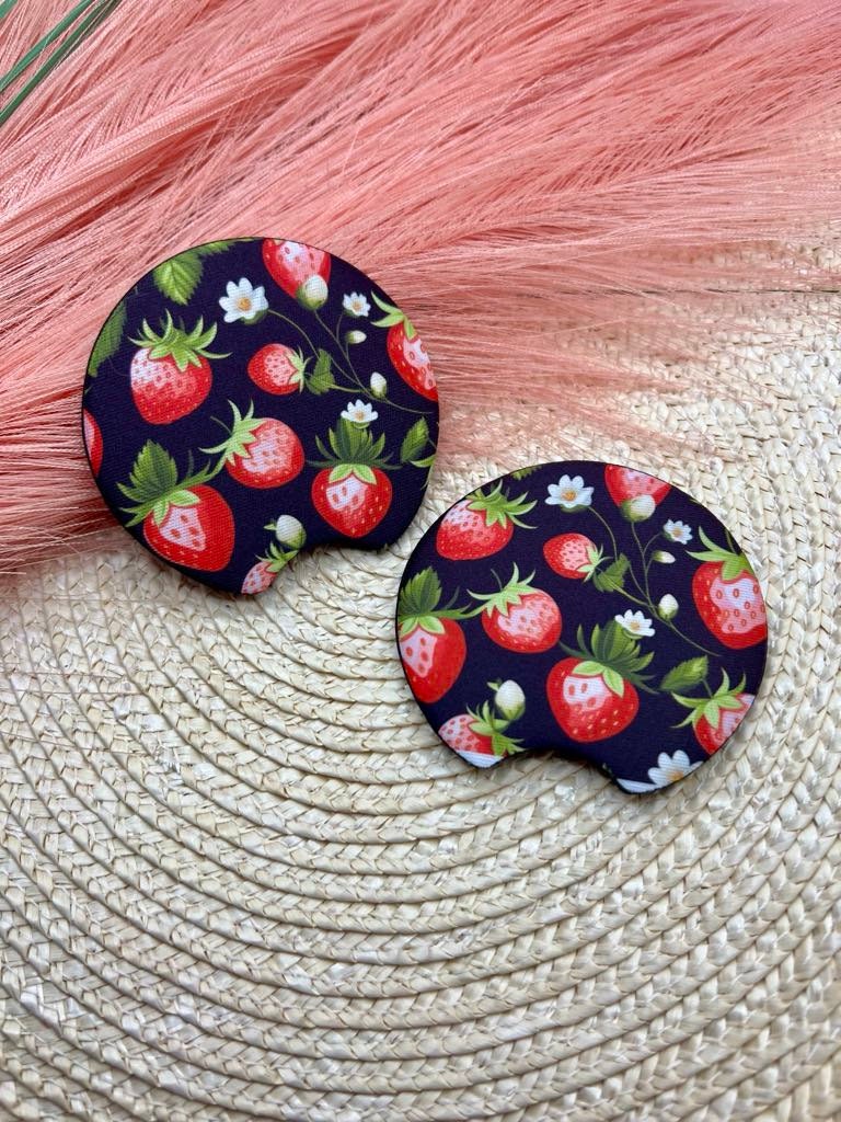 Strawberry Car Coaster Set