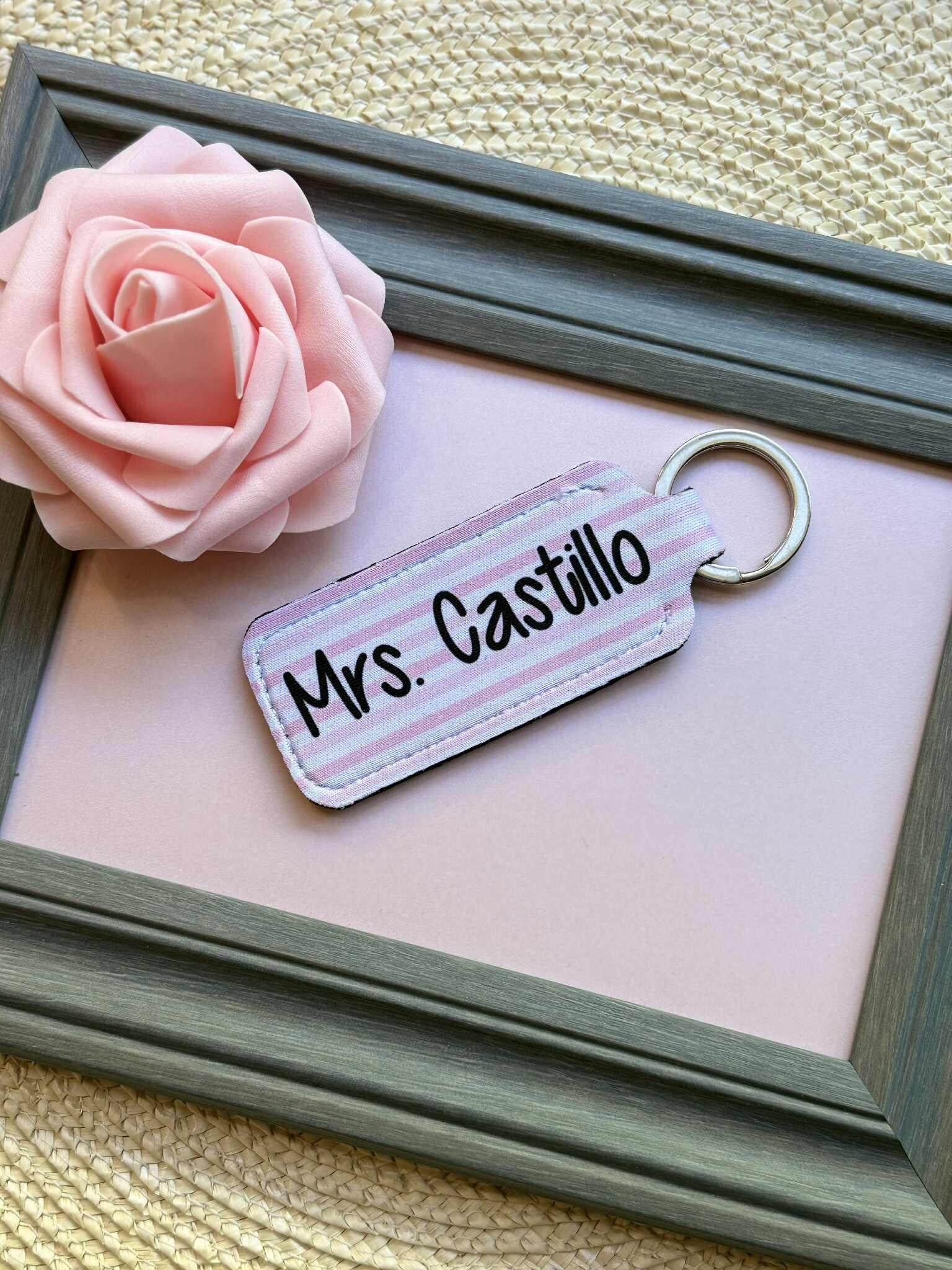 Personalized Preppy Pencil Teacher Lip Balm Keychain