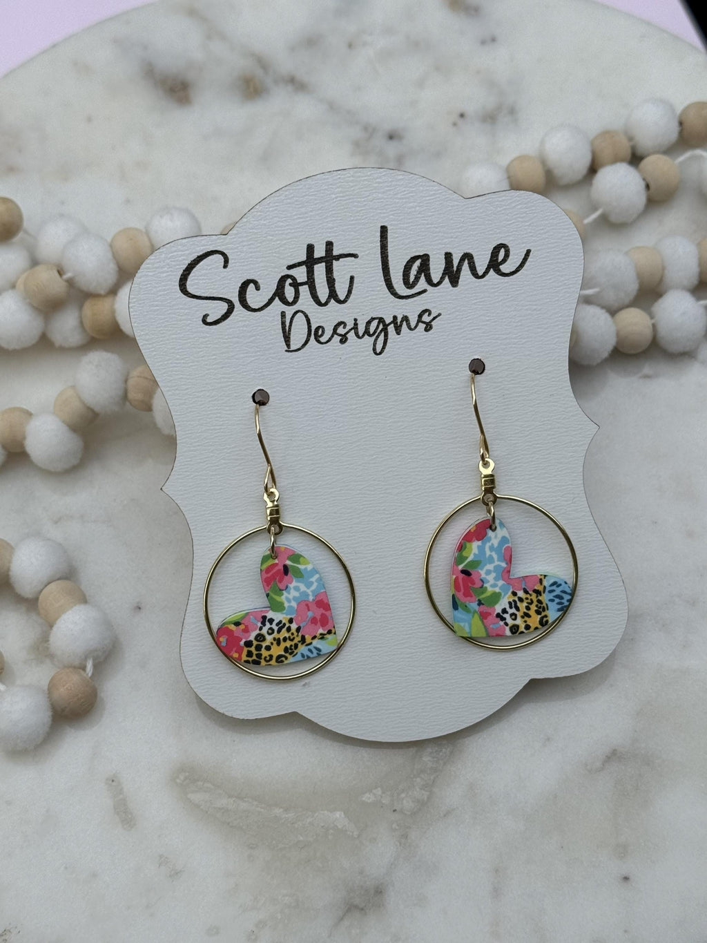 Preppy Cheetah Valentine's Day Earrings