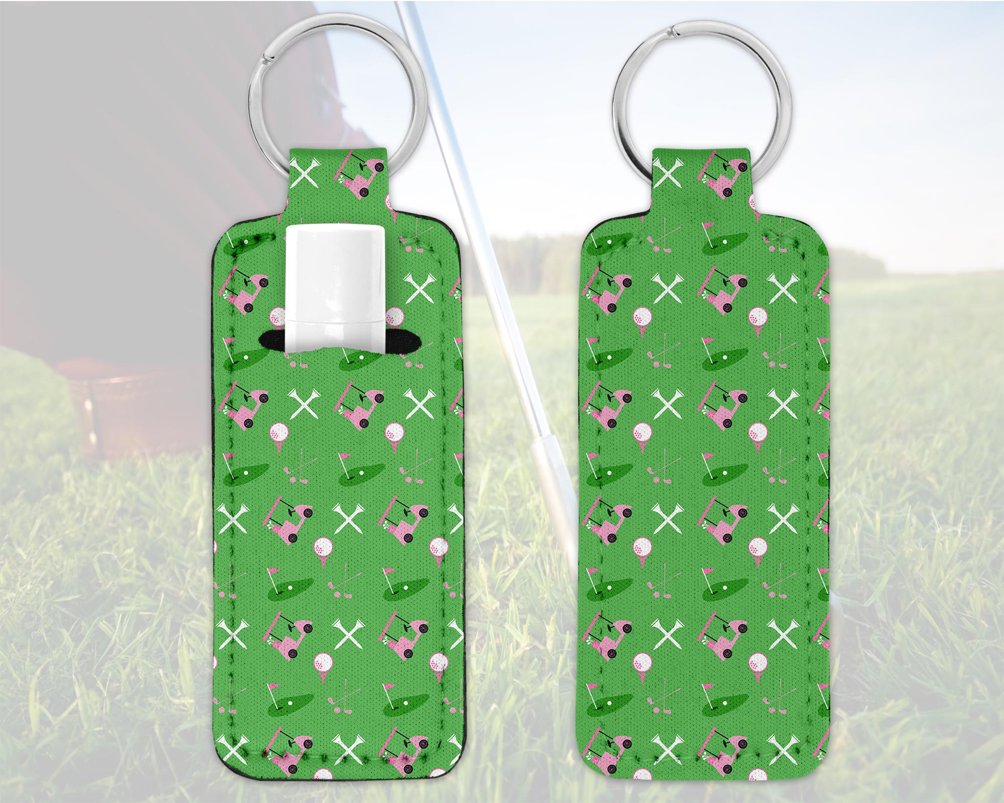 Preppy Golf Cart Lip Balm Keychain