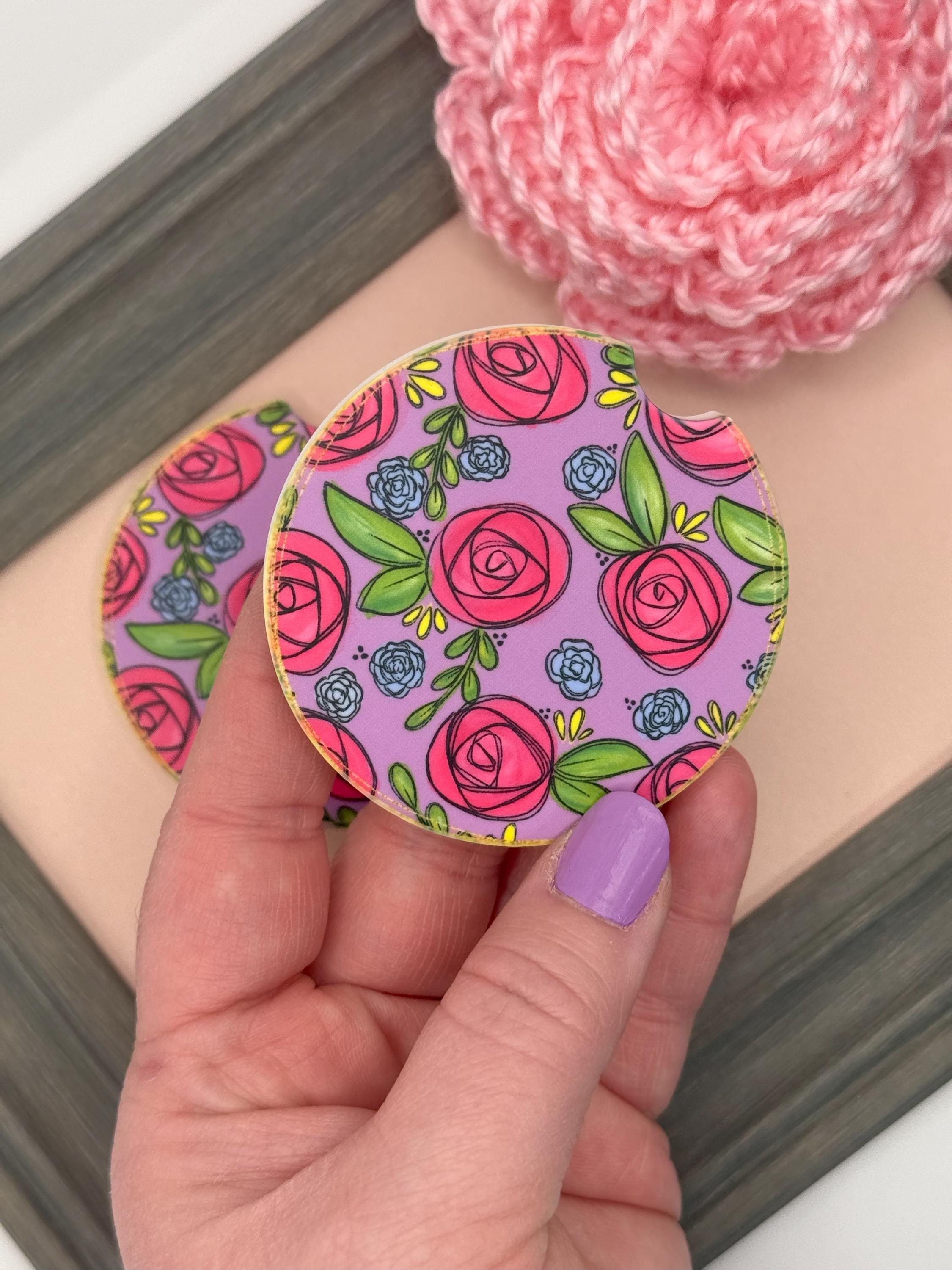 Floral Car Coasters