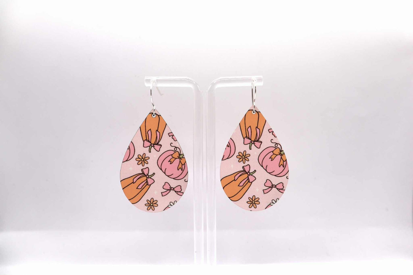 Pumpkin & Bow Dangle Earrings