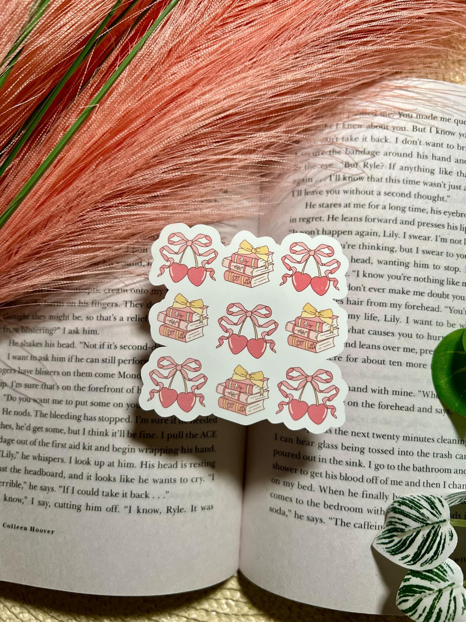 Coquette Book Stack Sticker