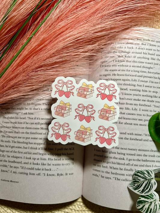 Coquette Book Stack Sticker