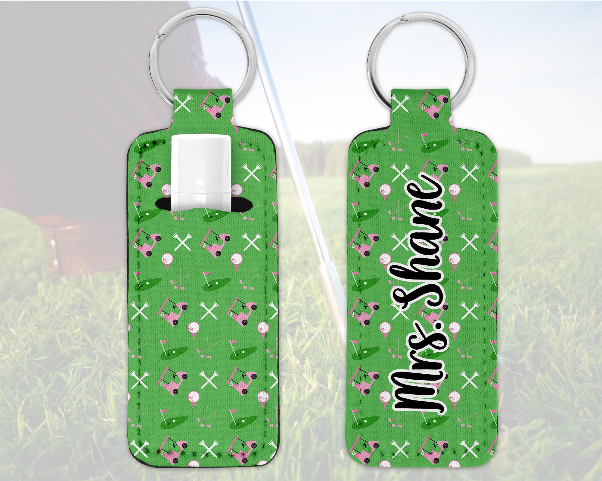 Preppy Golf Cart Lip Balm Keychain