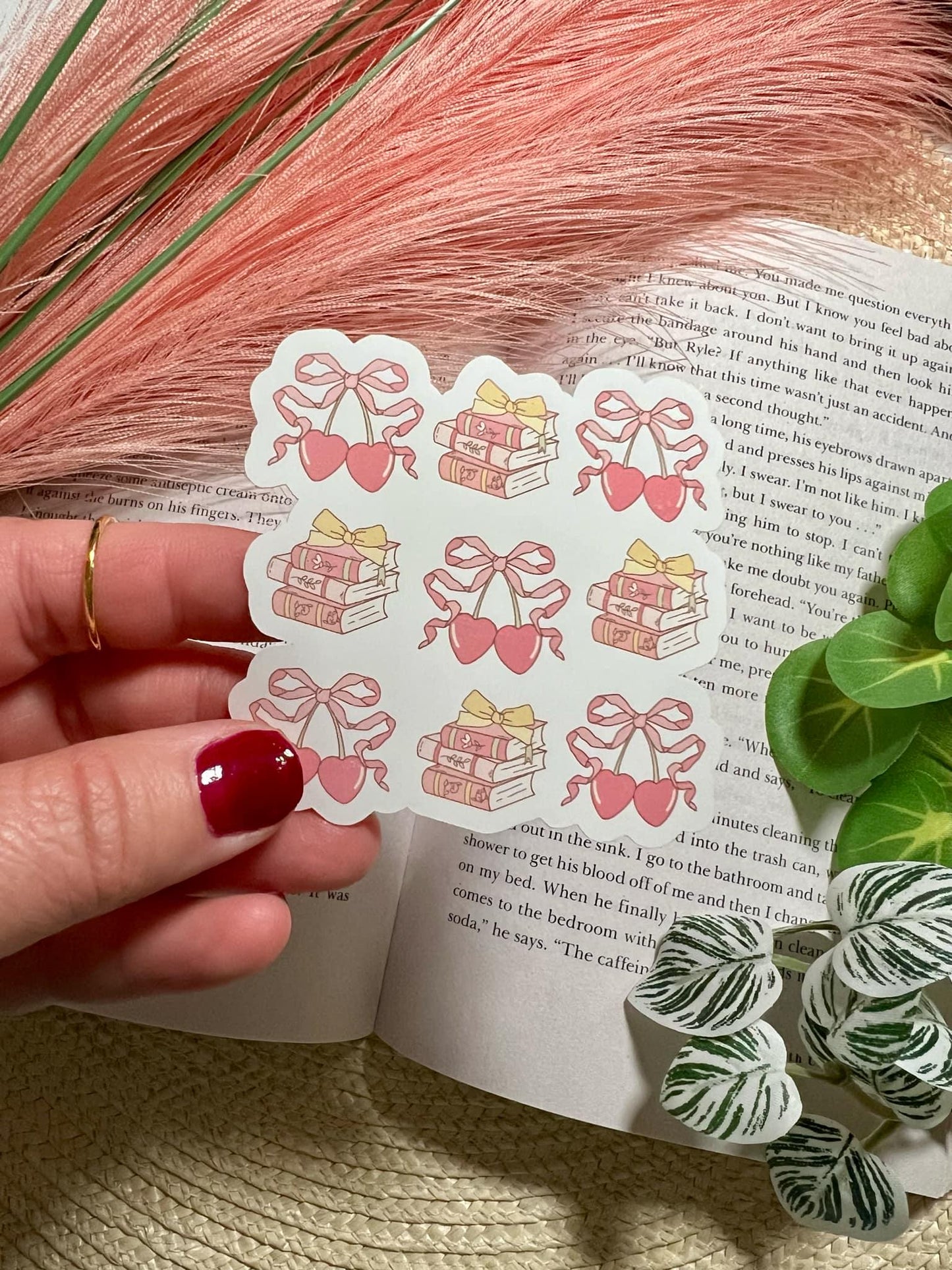 Coquette Book Stack Sticker