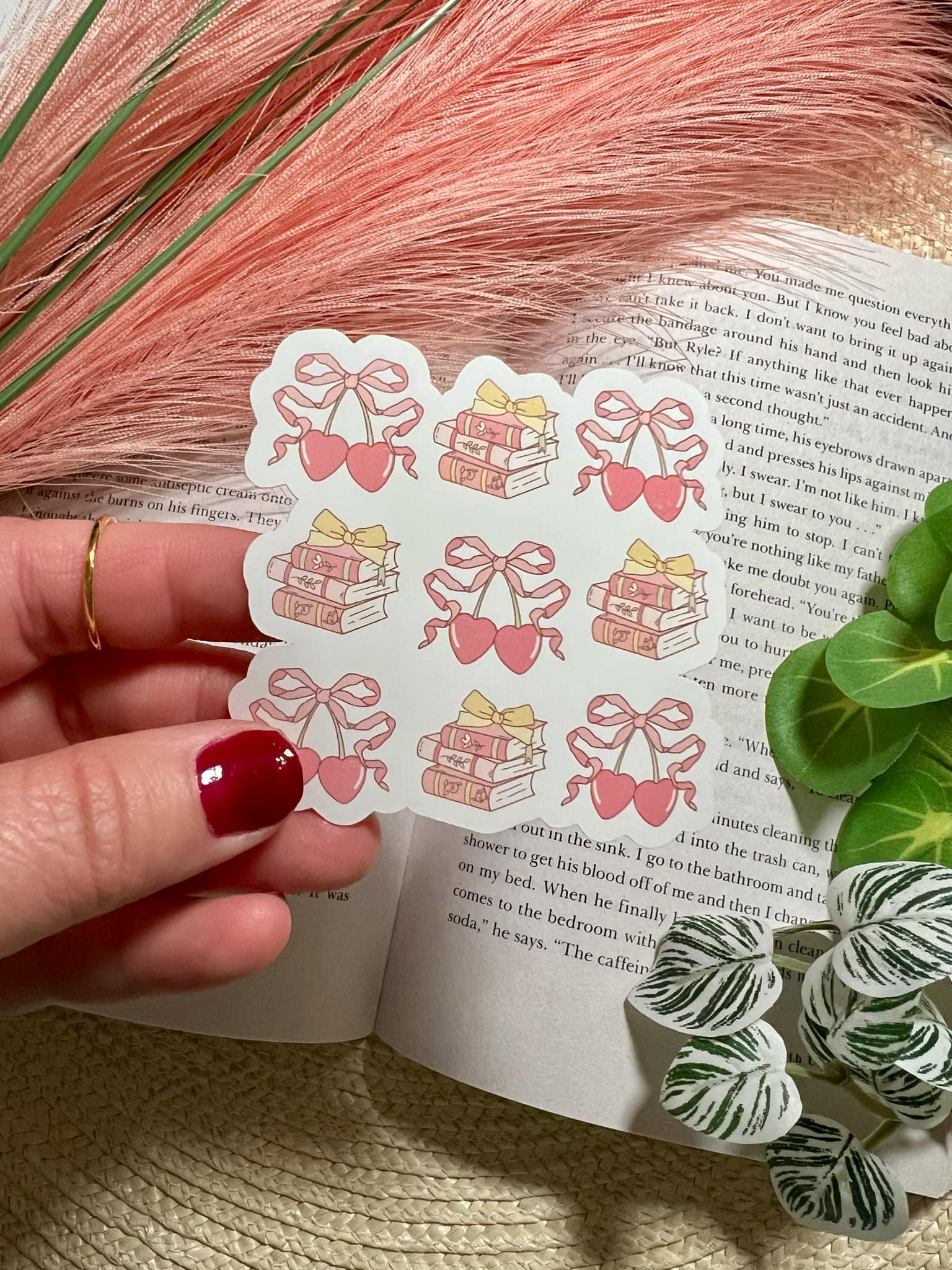 Coquette Book Stack Sticker