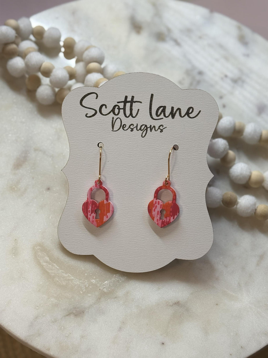 Preppy Heart Lock Earrings