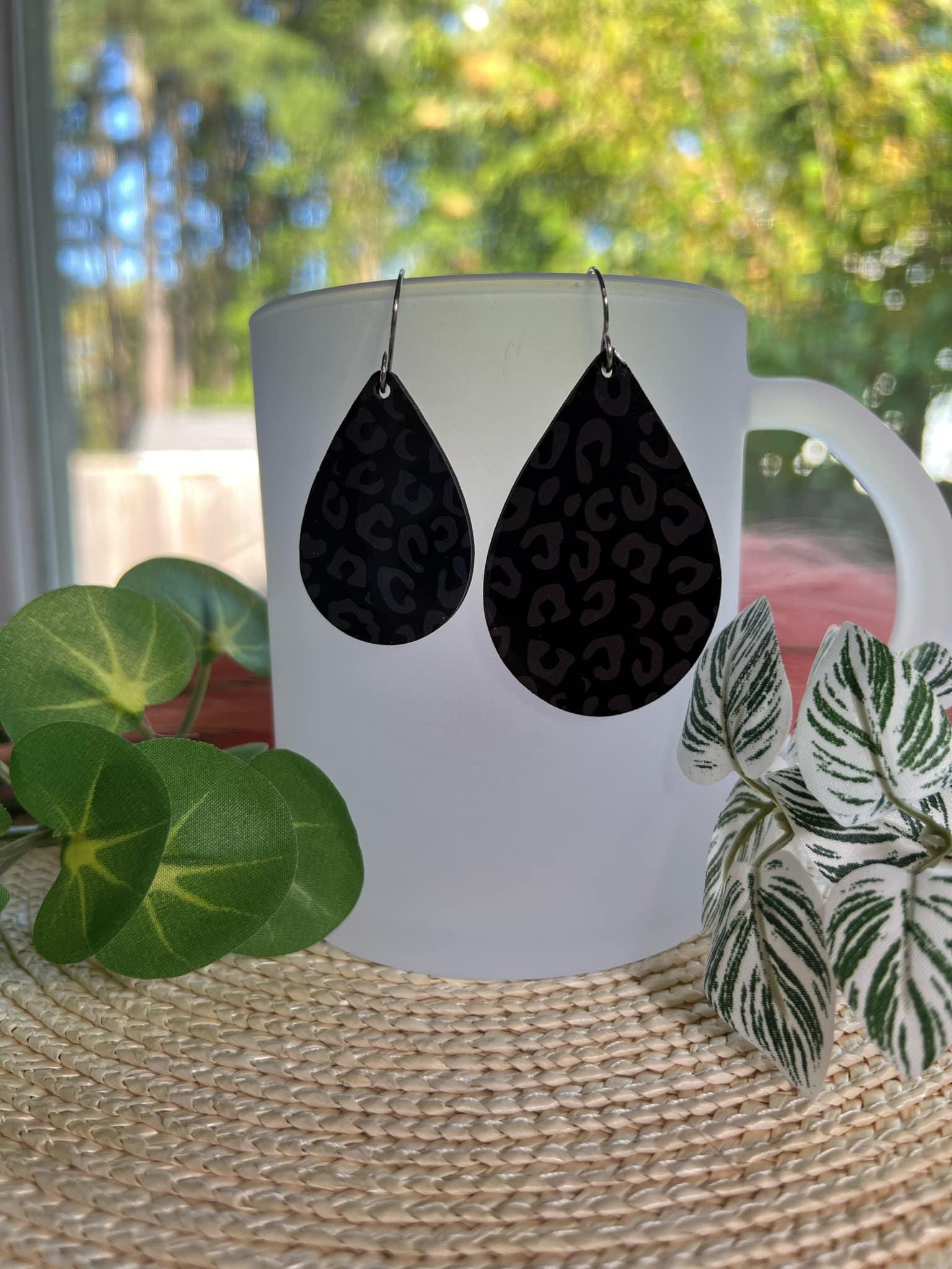 Leopard Print Teardrop Earrings