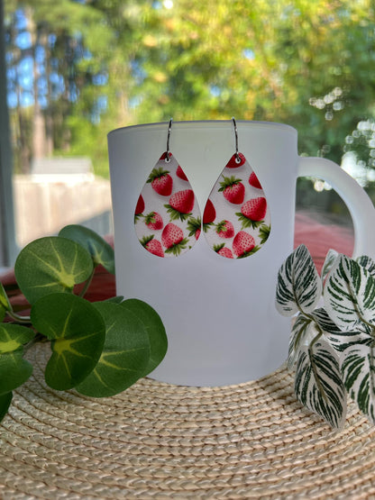 Strawberry  Teardrop Earrings