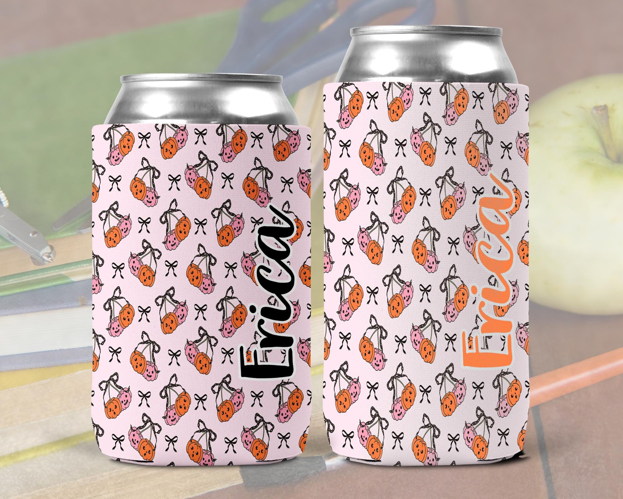 Personalized Pumpkin Neoprene Can Cooler