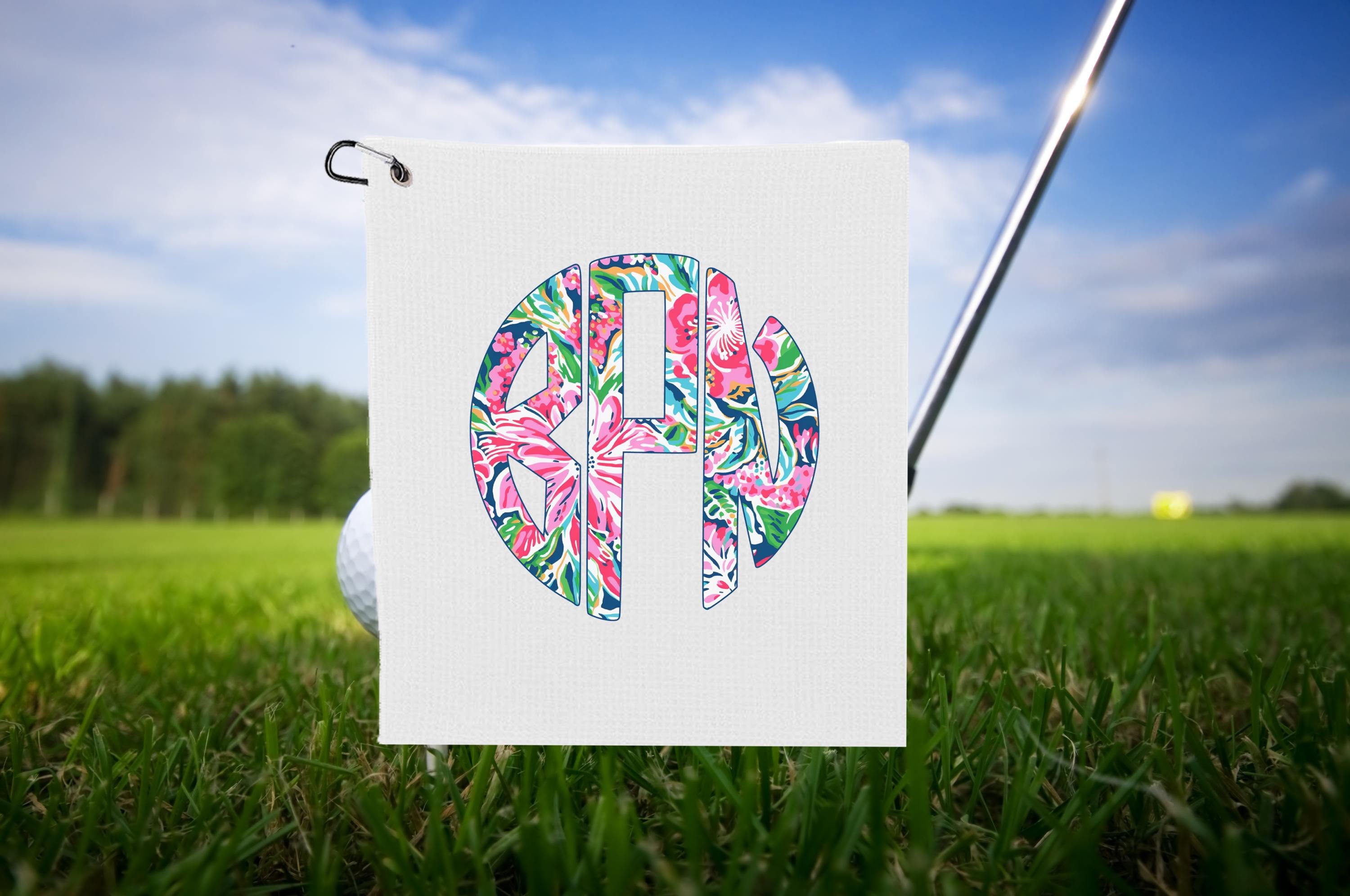 Personalized Circle Monogram Golf Towel