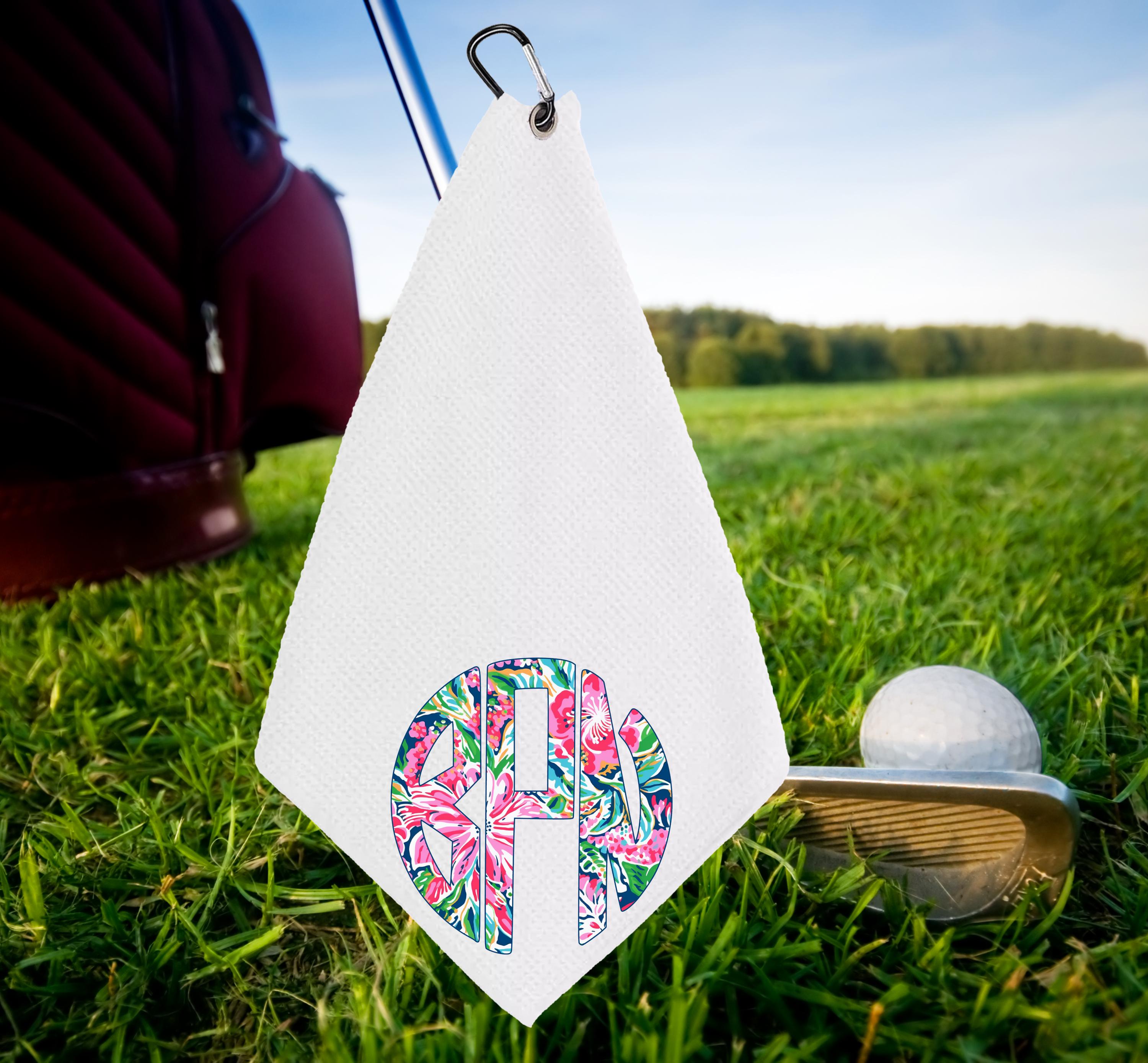 Personalized Circle Monogram Golf Towel